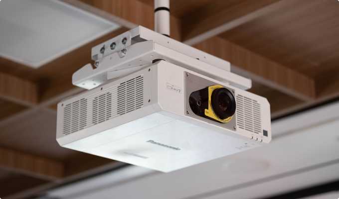Projector attached to ceiling