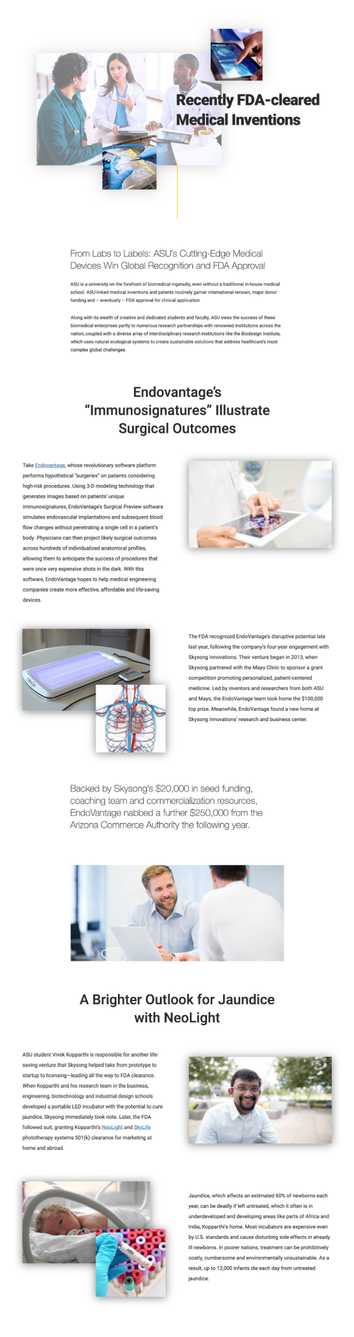 Recently FDA-cleared Medical Inventions impact story on Skysong Innovations website