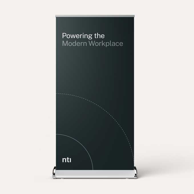 NTI Visual Identity on banner board
