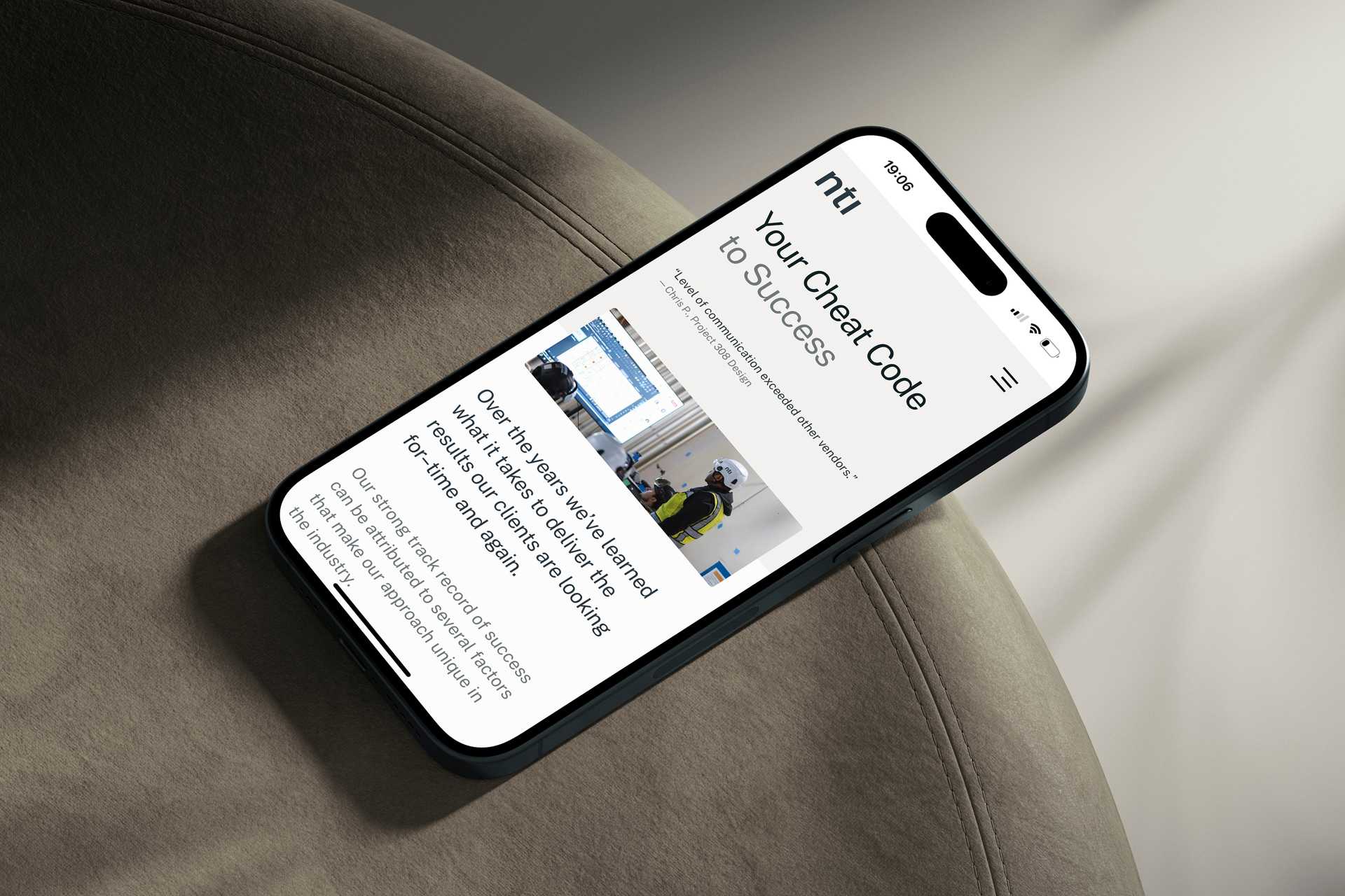 NTI website on mobile devices