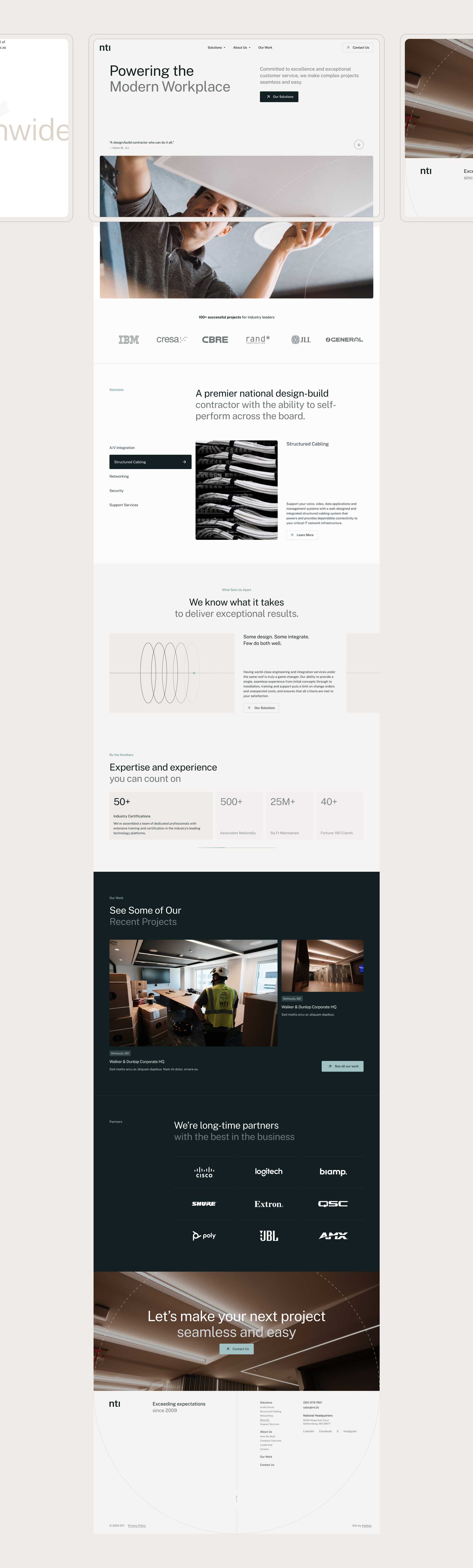 NTI website homepage design
