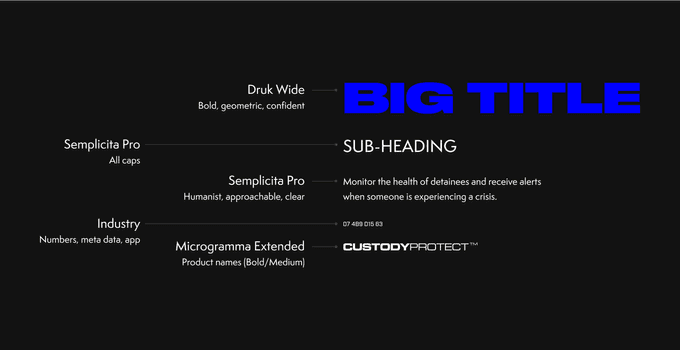 Website typography example for 4Sight Labs