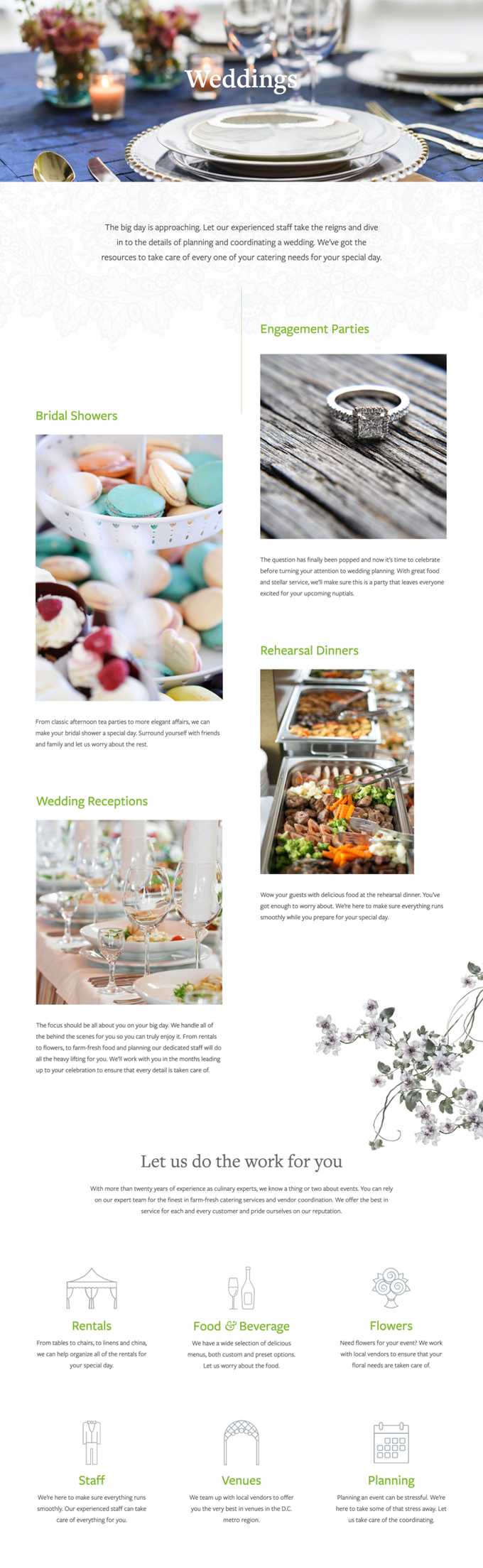Displaying Catering Services related to Weedings